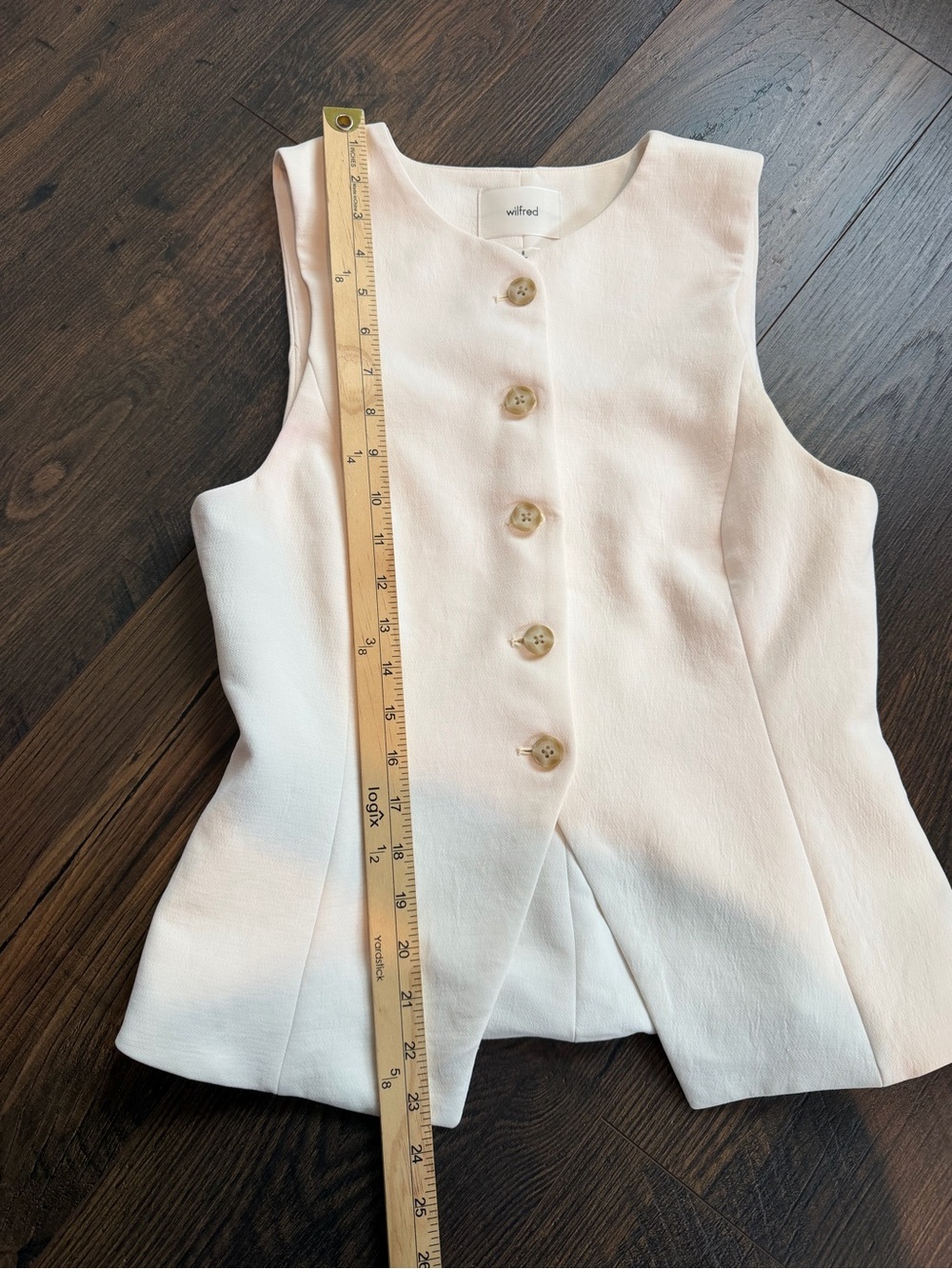 Aritzia Wilfred Women’s Regal Vest Crepette Matte Pearl Size 6 - Picture 9 of 10